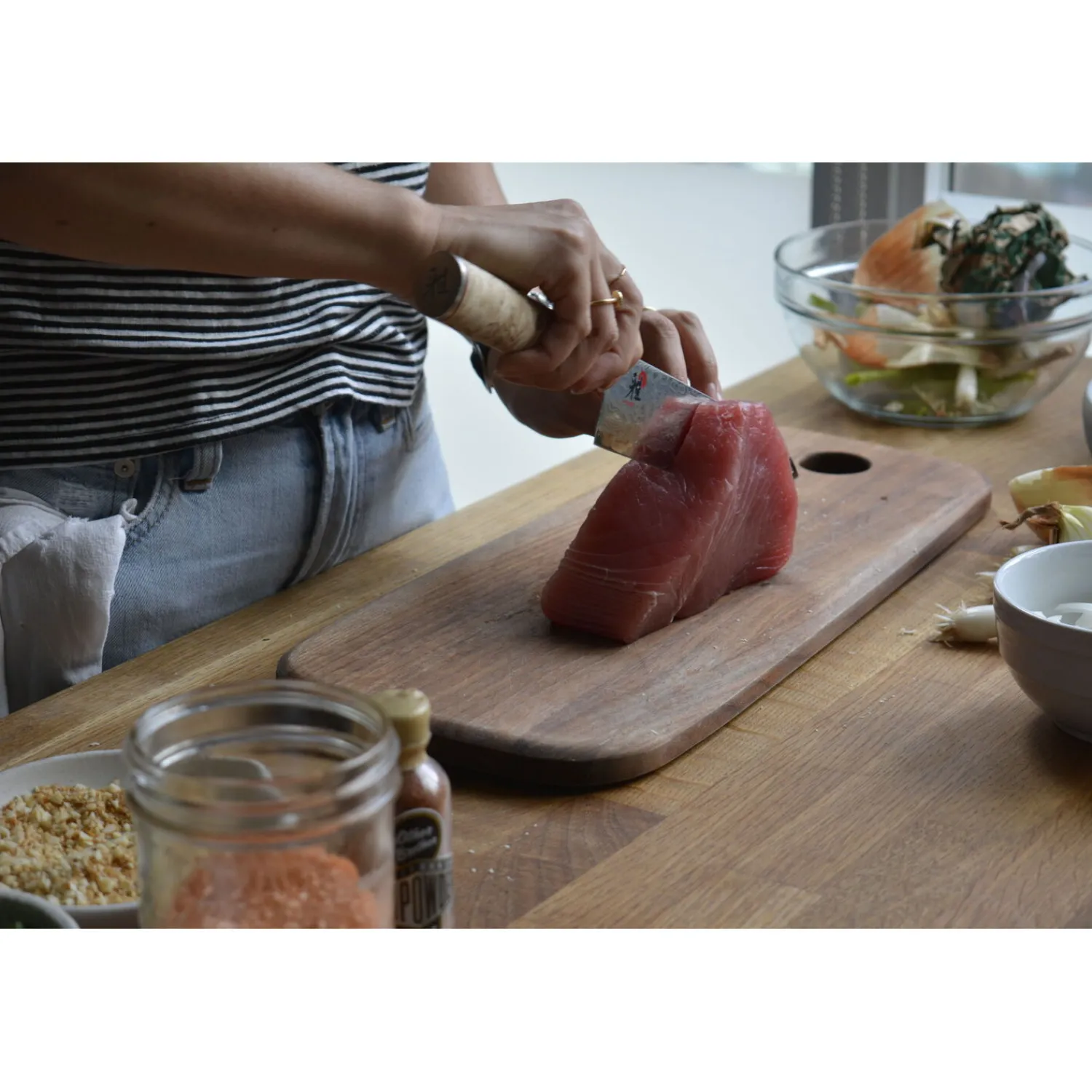 MIYABI Santoku 18 cm, Brun, Tranchant lisse Best