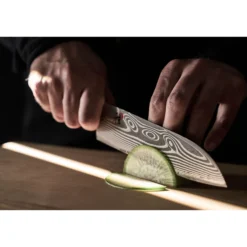 MIYABI Santoku 18 cm, Noir brun, Tranchant lisse Outlet