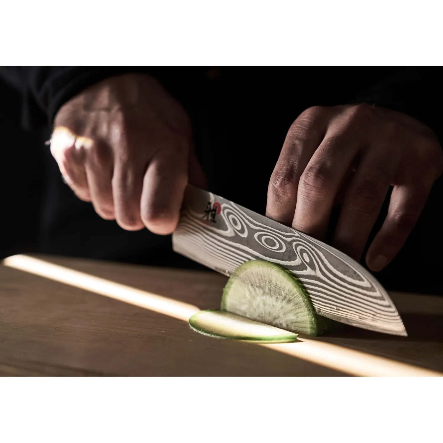 MIYABI Santoku 18 cm, Noir brun, Tranchant lisse Outlet