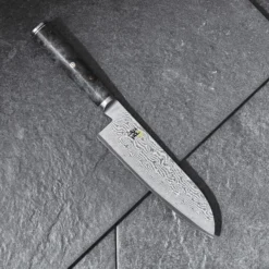 MIYABI Santoku 18 cm, Noir brun, Tranchant lisse Outlet