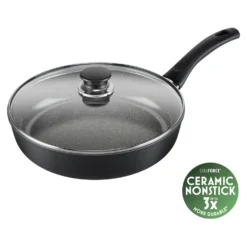 BALLARINI Sauteuse avec couvercle, 28 cm, Aluminium, Revêtement antiadhésif en céramique Hot
