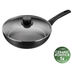 BALLARINI Sauteuse avec couvercle, 28 cm, Aluminium, Revêtement antiadhésif en céramique Hot