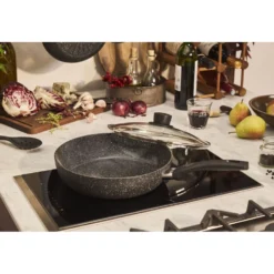 BALLARINI Sauteuse avec couvercle, 28 cm, Aluminium, Revêtement antiadhésif en céramique Hot