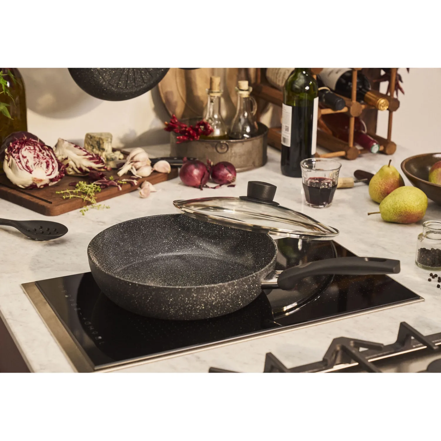 BALLARINI Sauteuse avec couvercle, 28 cm, Aluminium, Revêtement antiadhésif en céramique Hot