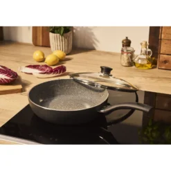 BALLARINI Sauteuse avec couvercle en verre, 28 cm, Aluminium, Revêtement antiadhésif en céramique Best