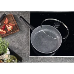 ZWILLING Sauteuse avec couvercle en verre, 28 cm, Aluminium, Revêtement antiadhésif en céramique renforcée en titane Discount