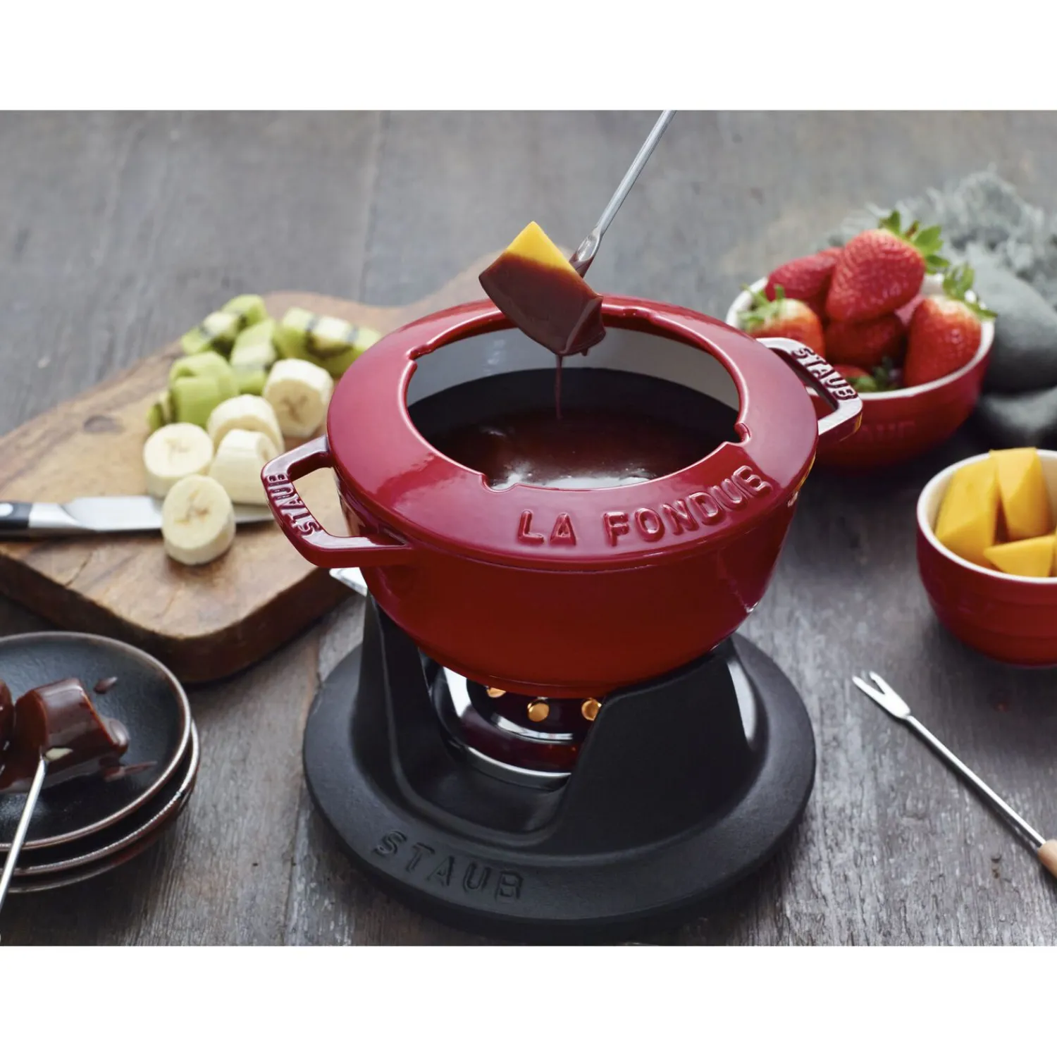 Staub Service à fondue 16 cm, Cerise New