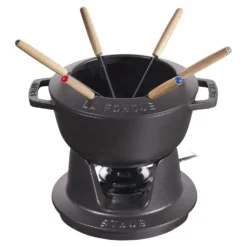 Staub Service à fondue 18 cm, Noir mat Discount