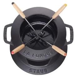 Staub Service à fondue 16 cm, Noir mat Discount