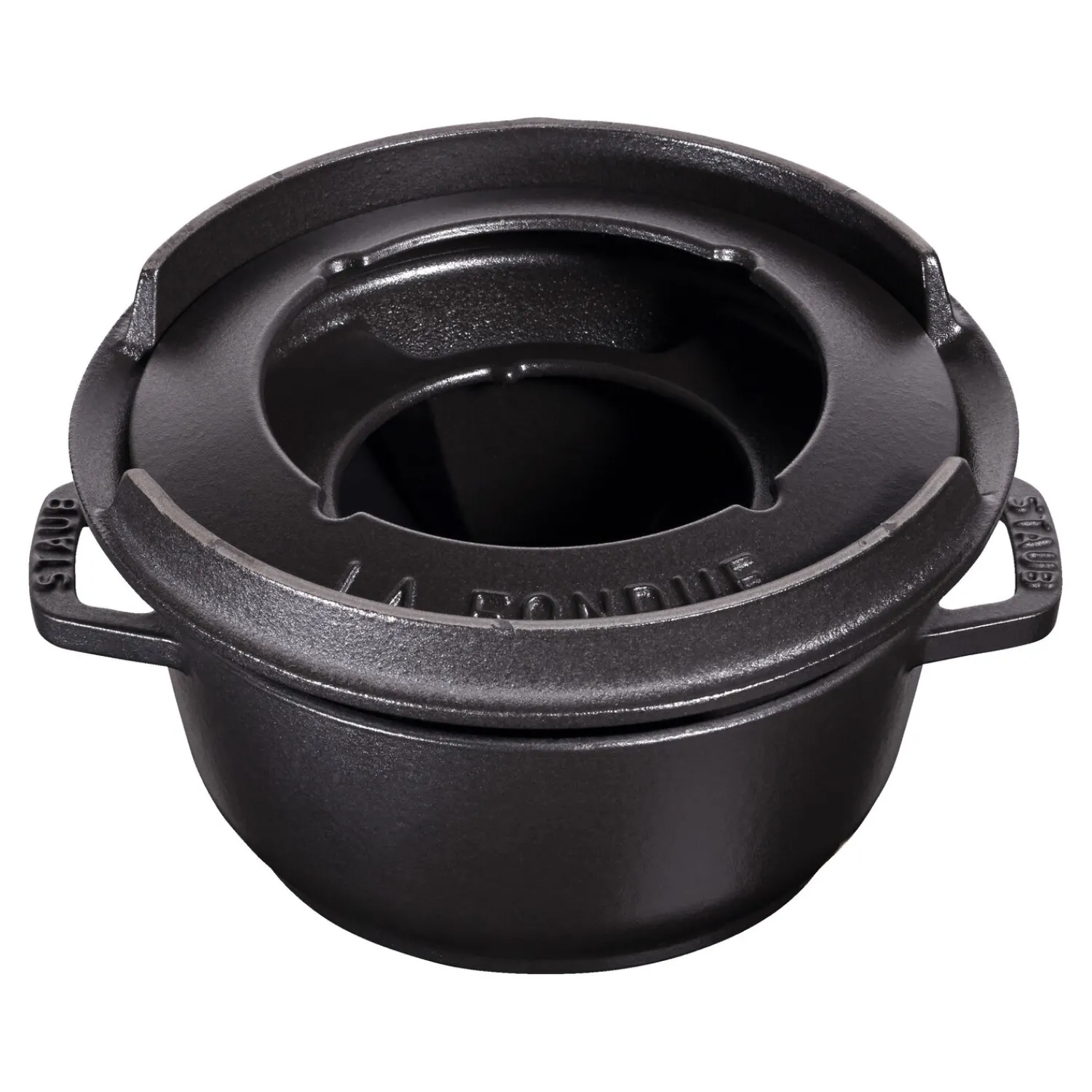 Staub Service à fondue 16 cm, Noir mat Discount