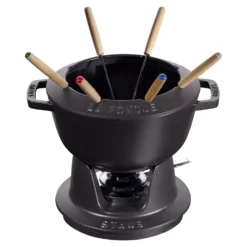 Staub Service à fondue 20 cm, Noir mat Clearance