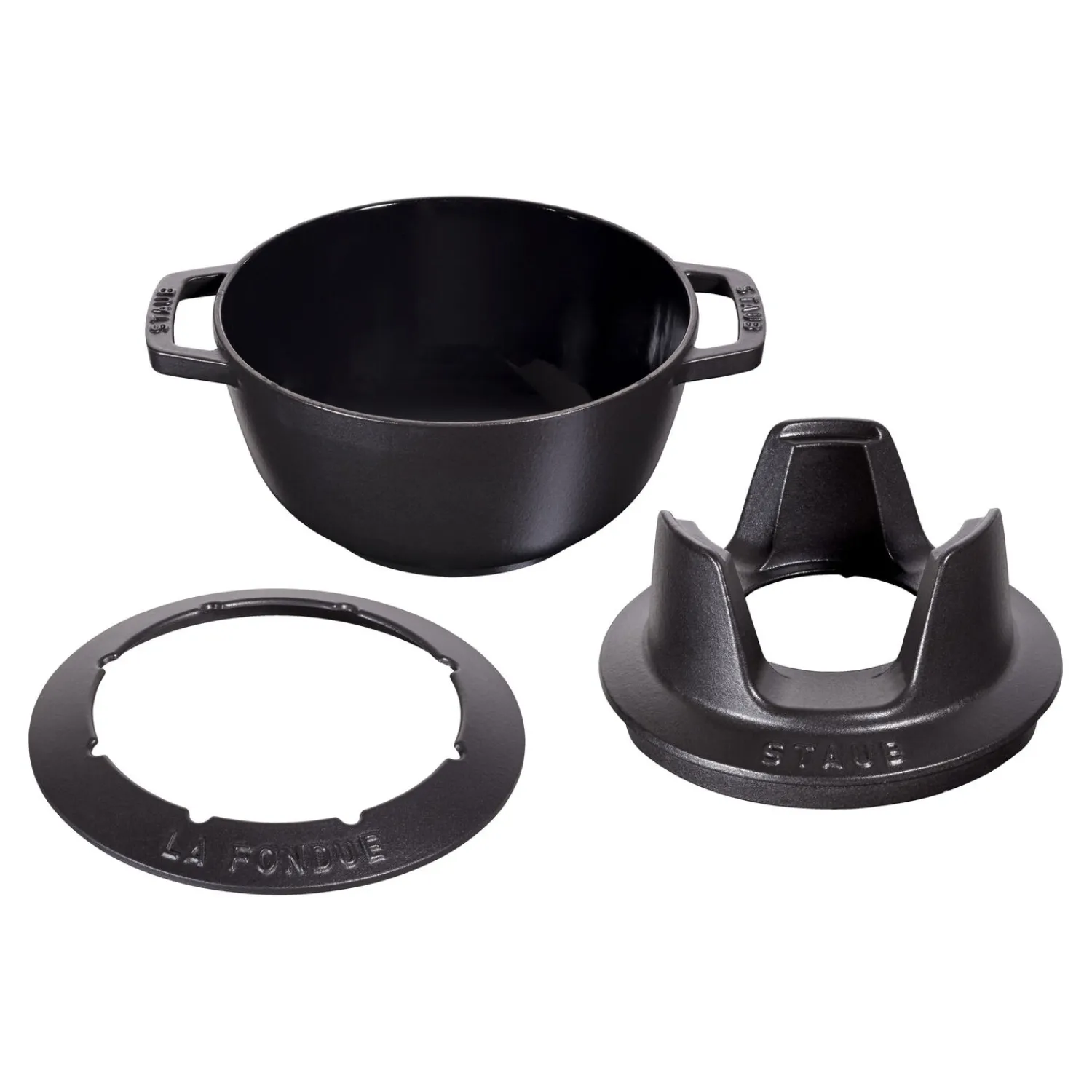Staub Service à fondue 20 cm, Noir mat Clearance