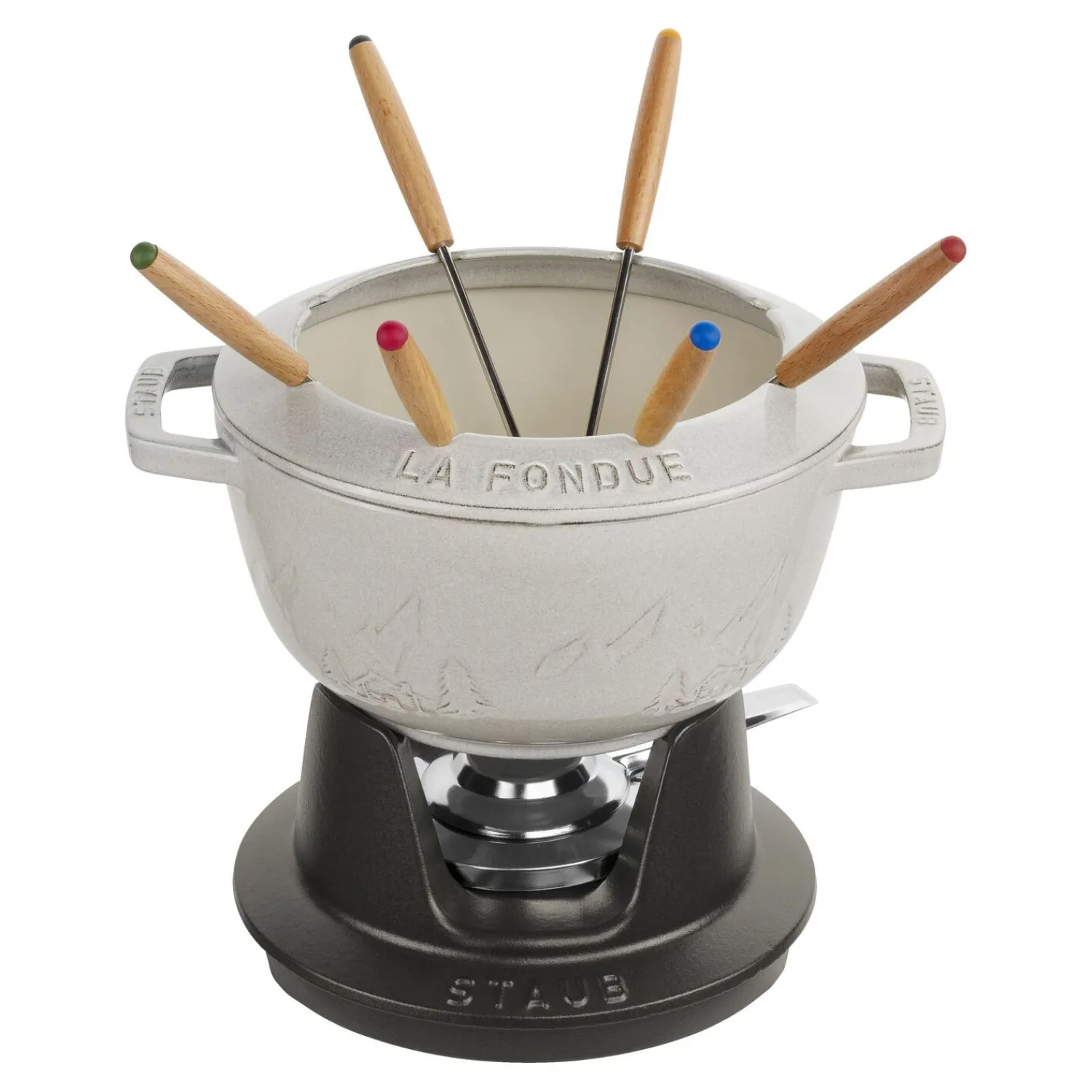 Staub Service à fondue montagne 20 cm, Truffe blanche Discount
