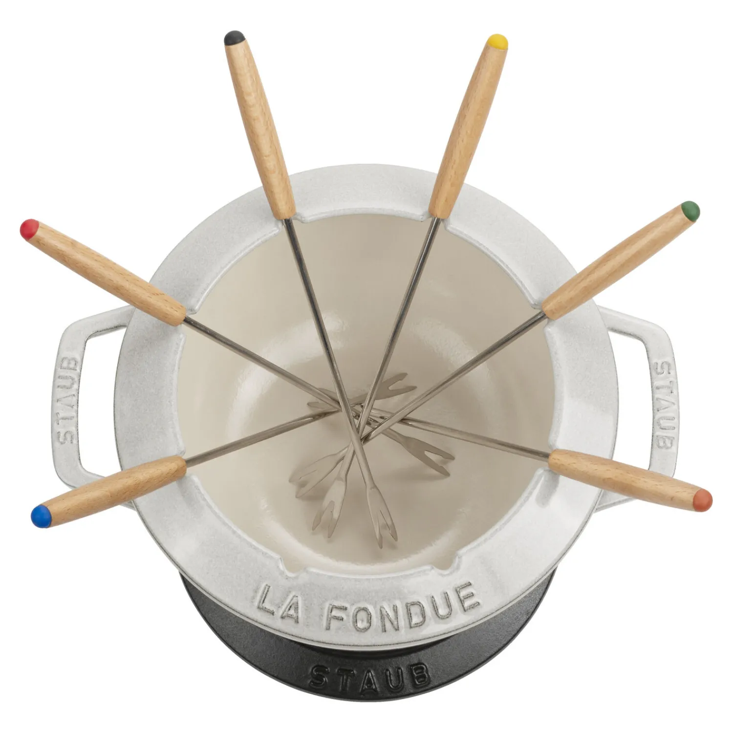 Staub Service à fondue montagne 20 cm, Truffe blanche Discount