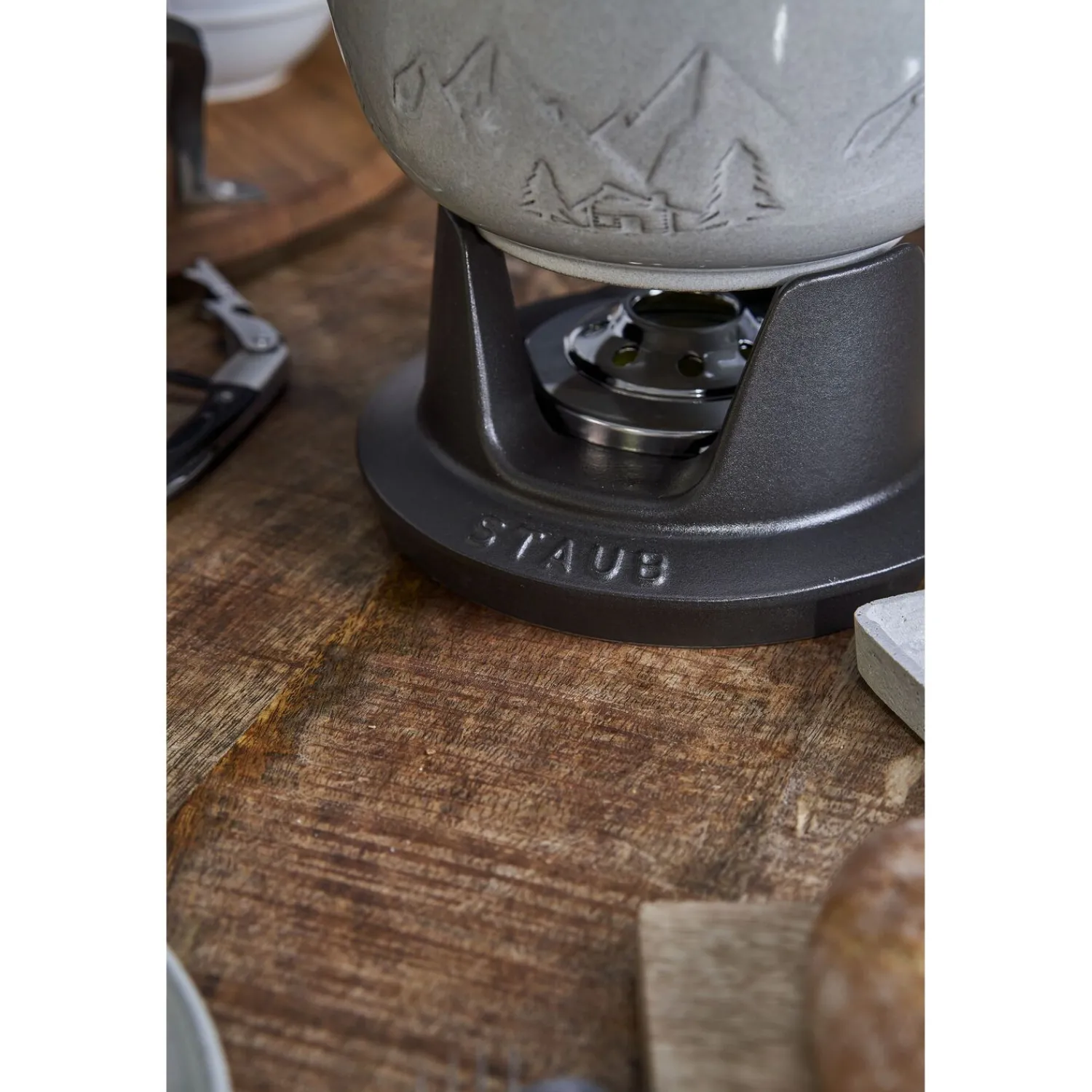 Staub Service à fondue montagne 20 cm, Truffe blanche Discount