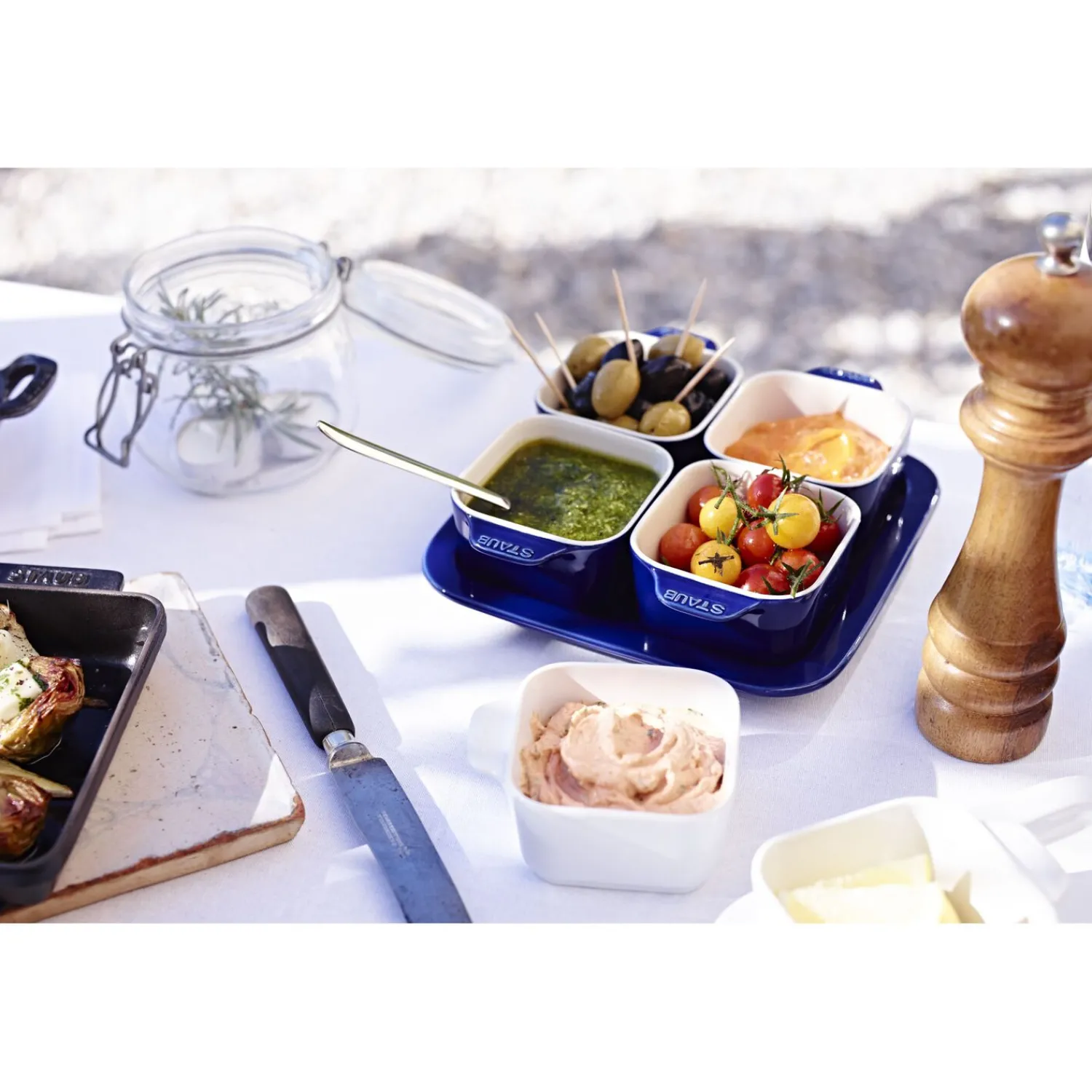 Staub Service à hors-d'œuvre 5-pcs Bleu intense Outlet