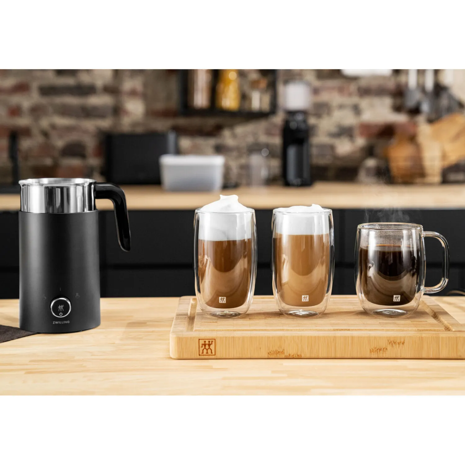 ZWILLING Set autour du café, 5-pcs. /200/400 ml/ 1.5 l, noir mat, Verre / Plastique Best
