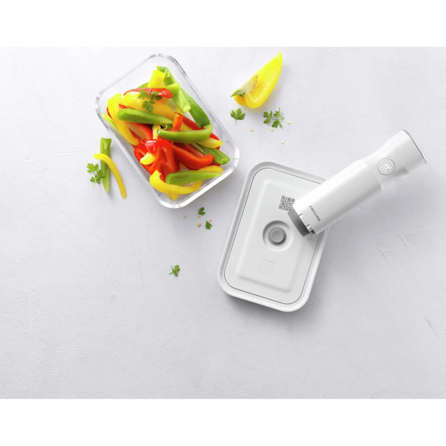 ZWILLING Set boîtes sous-vide & pompe, 6-pcs. /M, gris / blanc, Verre / Plastique Hot