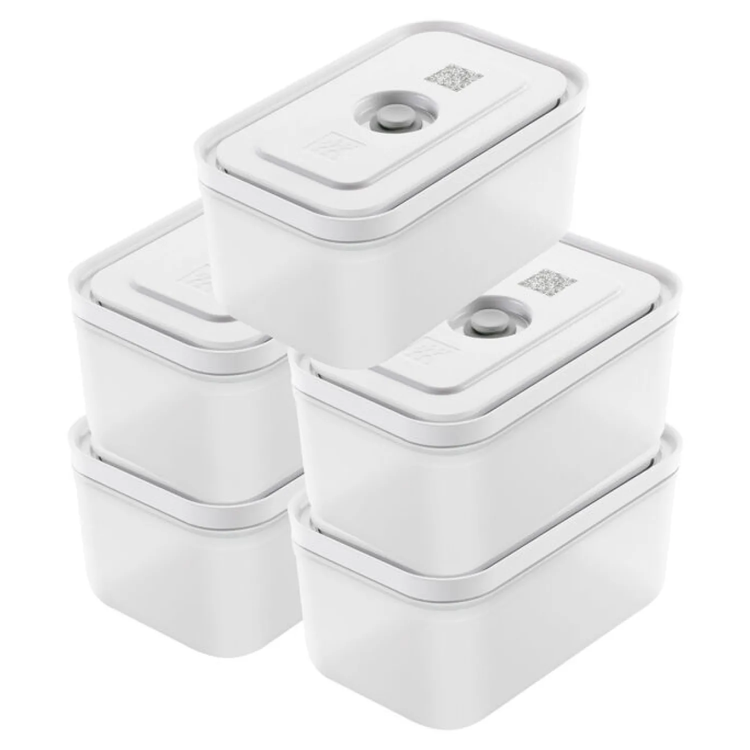 ZWILLING Set boîtes sous-vide, 5-pcs. /M, semi transparent-gris, Plastique Discount