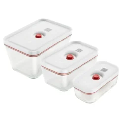 ZWILLING Set boîtes sous-vide, 3-pcs. /S/M/L, rouge, Verre Clearance