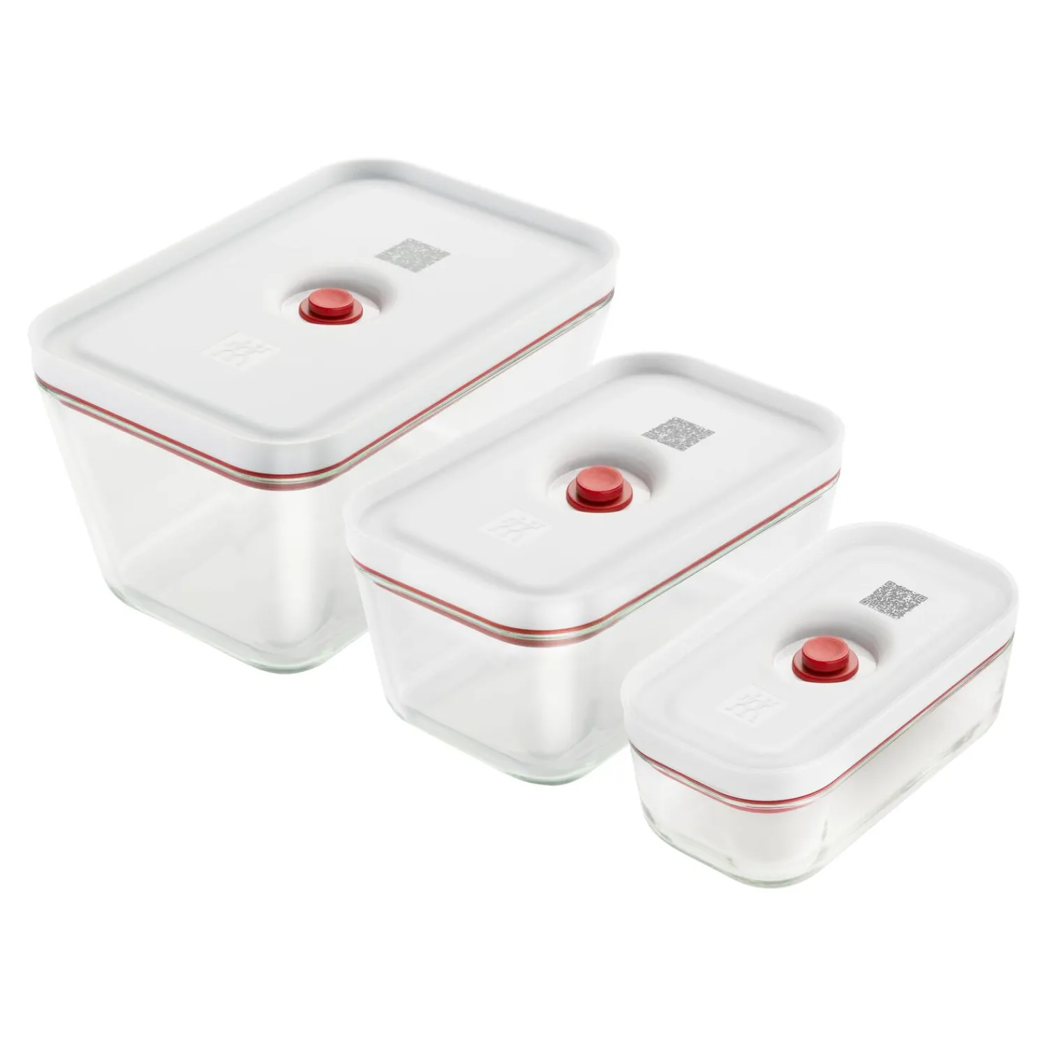ZWILLING Set boîtes sous-vide, 3-pcs. /S/M/L, rouge, Verre Clearance