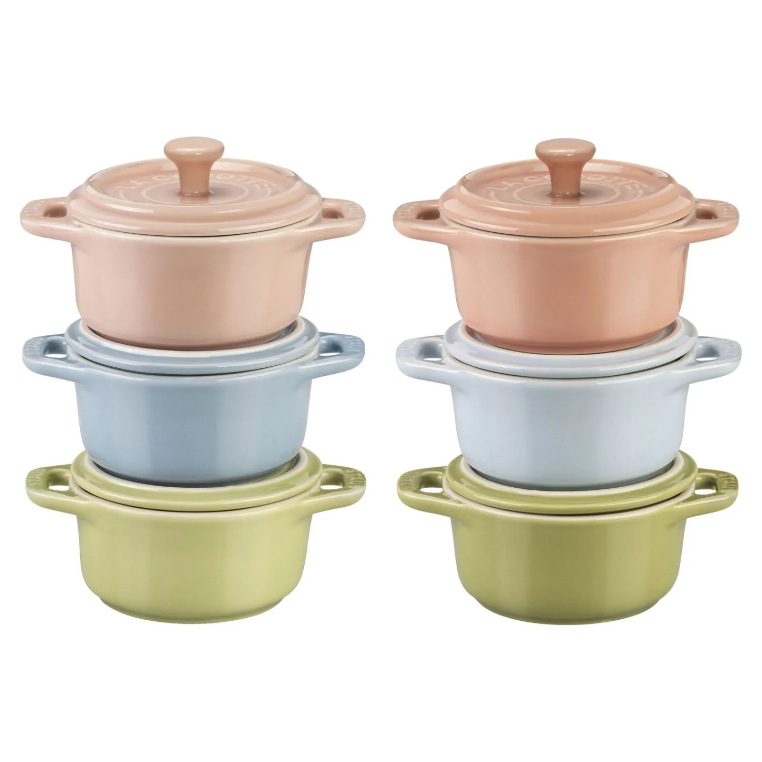Staub Set cocottes macaron 6-pcs, Rond(e), Couleurs mélangées, Céramique Online