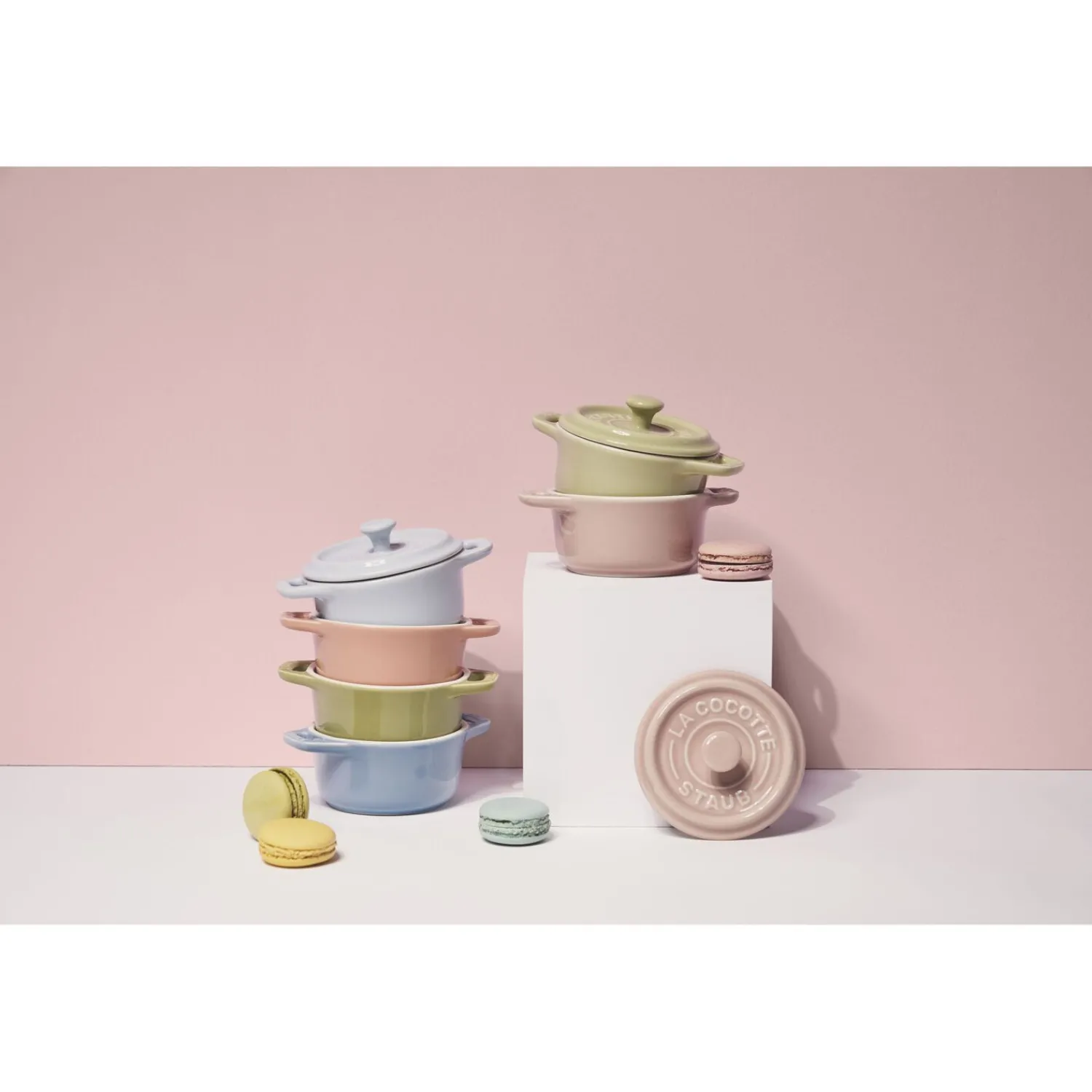 Staub Set cocottes macaron 6-pcs, Rond(e), Couleurs mélangées, Céramique Online