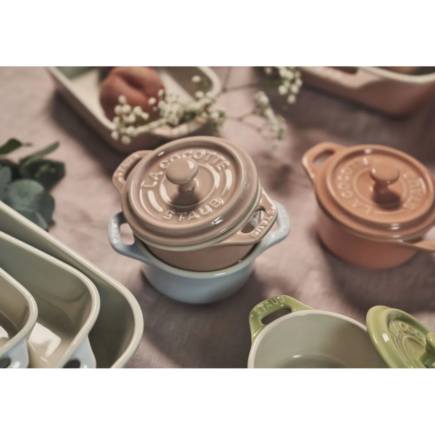 Staub Set cocottes macaron 6-pcs, Rond(e), Couleurs mélangées, Céramique Online