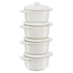 Staub Set cocottes 4-pcs, Rond(e), , Céramique Blanc ivoire