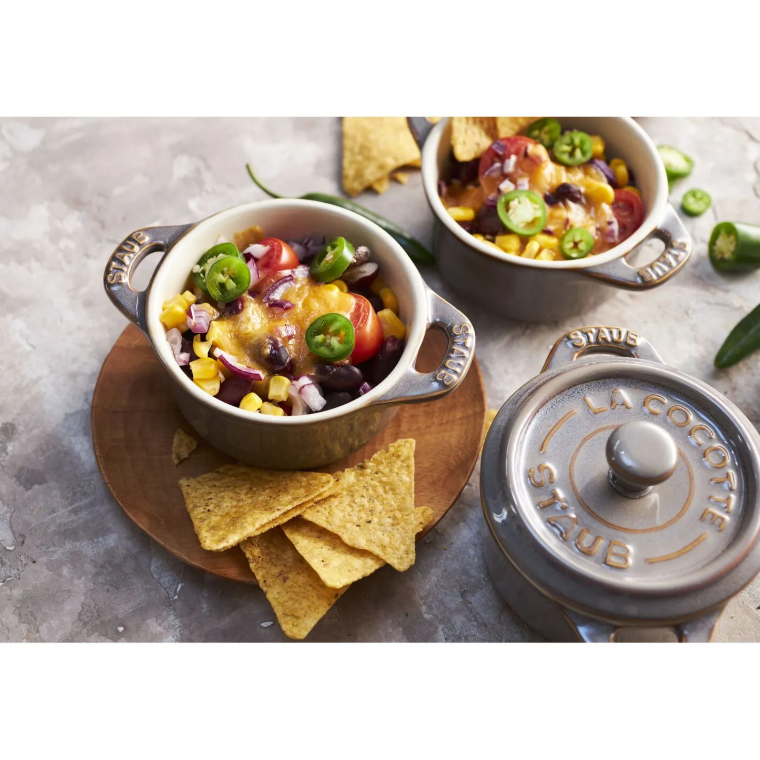 Staub Set cocottes 4-pcs, Rond(e), , Céramique Gris antique Online