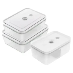 ZWILLING Set de boîtes Fresh & Save, 3-pcs. /L, semi transparent-gris, Verre / Plastique Hot
