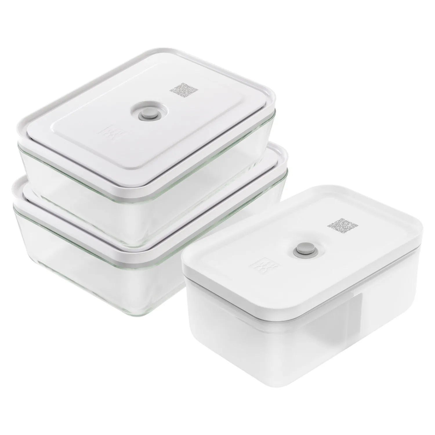 ZWILLING Set de boîtes Fresh & Save, 3-pcs. /L, semi transparent-gris, Verre / Plastique Hot