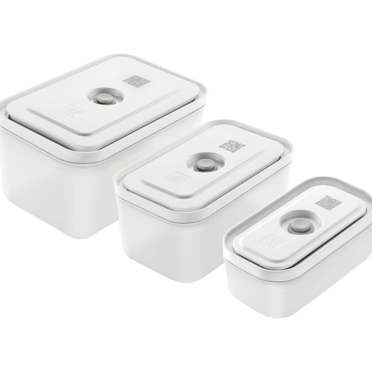 ZWILLING Set de boîtes sous vide, S/M/L / 3-pcs, Plastique, semi transparent-Gris New