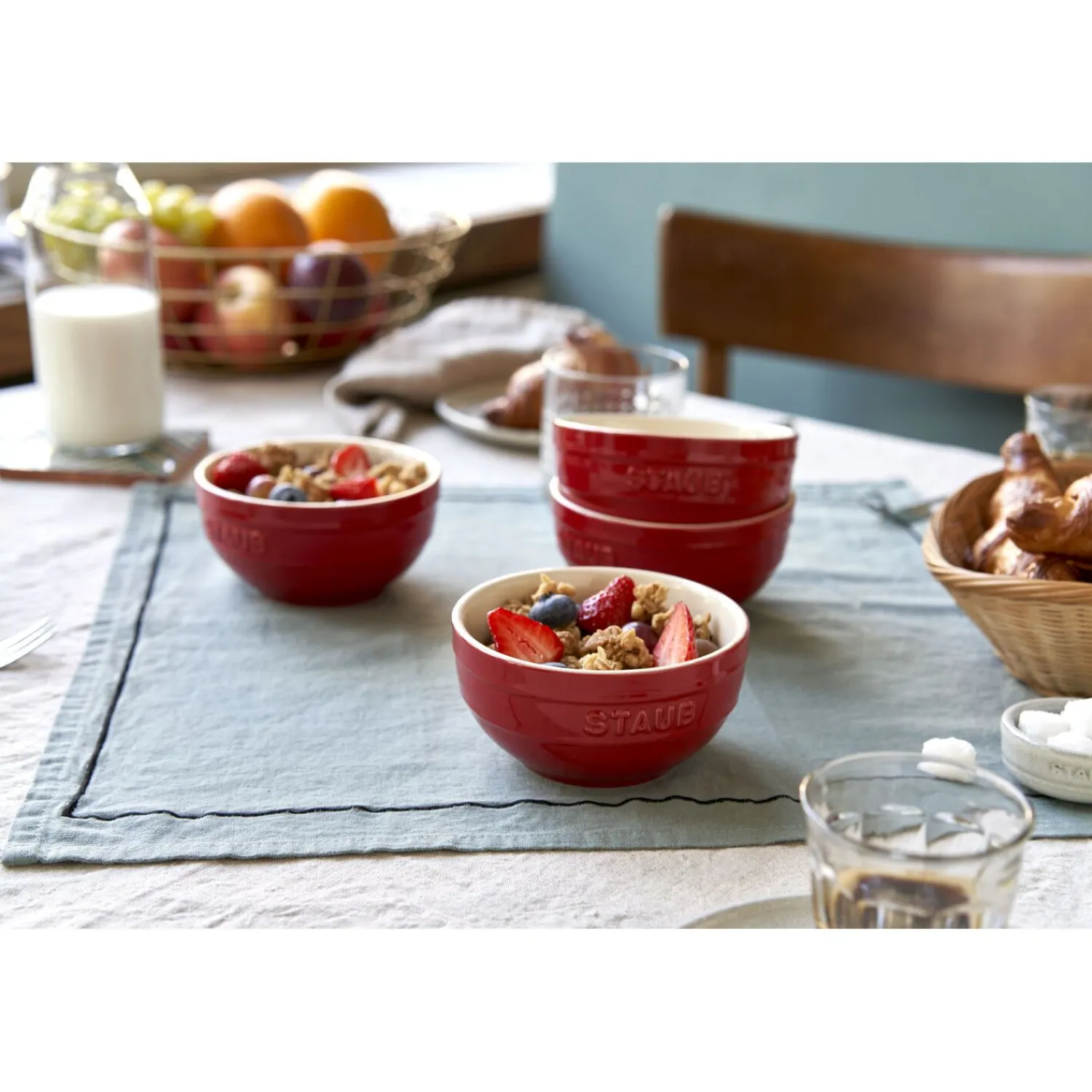 ZWILLING Set de bols avec couvercle, 6-pcs. /S/12 cm, cerise / transparent, Céramique / Verre New
