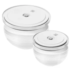 ZWILLING Set de bols avec couvercles sous vide, 4-pcs. /M/L/18/24cm, blanc, Céramique Outlet