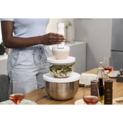 ZWILLING Set de bols avec pompe et couvercles sous vide, 5-pcs. /M/L/18/24cm, cerise, Céramique Best