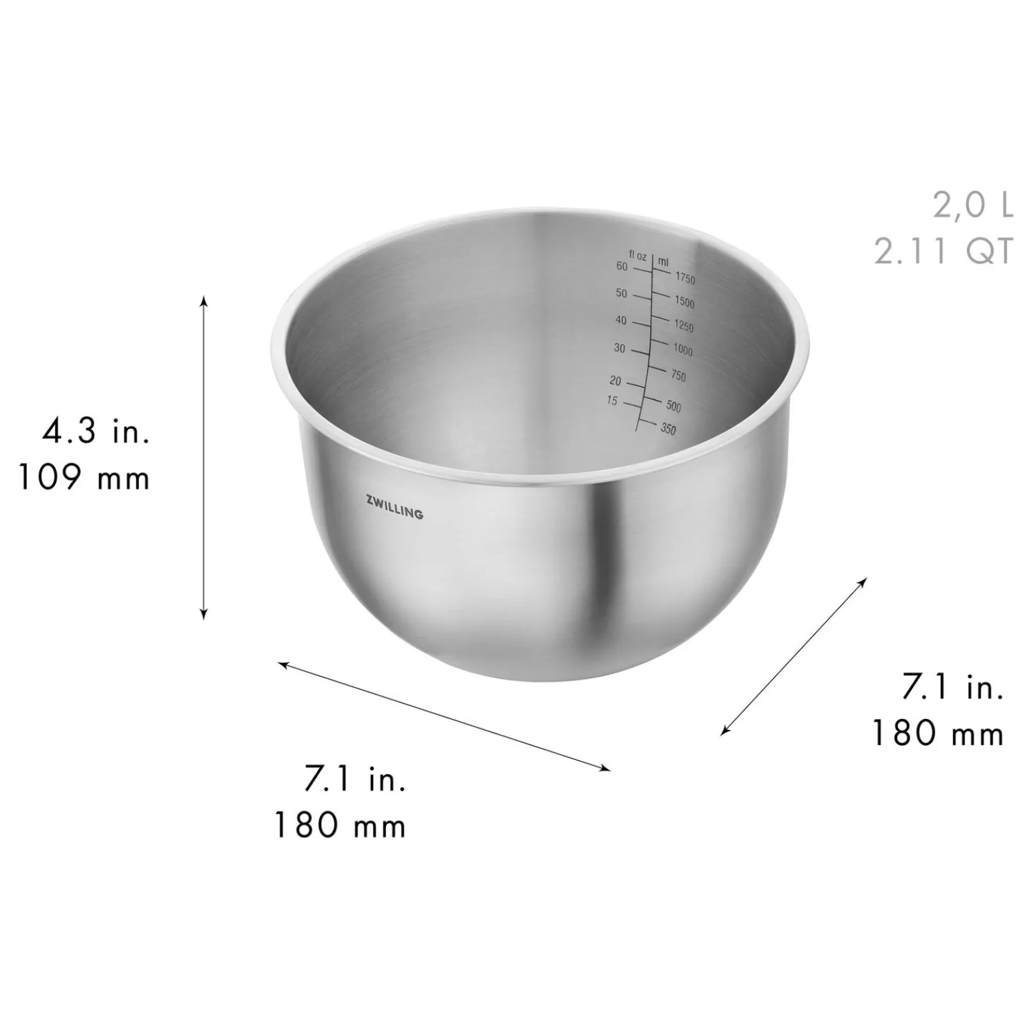 ZWILLING Set de bols S/M/L / 3-pcs, Acier inoxydable, Argent Hot
