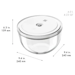 ZWILLING Set de bols sous vide avec couvercle, 10-pcs. /S/M/L, eucalyptus / transparent, Céramique