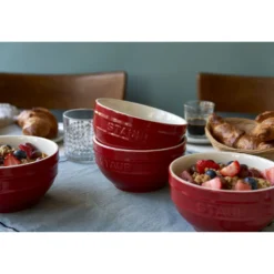 ZWILLING Set de bols sous vide avec couvercle, 10-pcs. /S/M/L, cerise / transparent, Céramique / Verre New