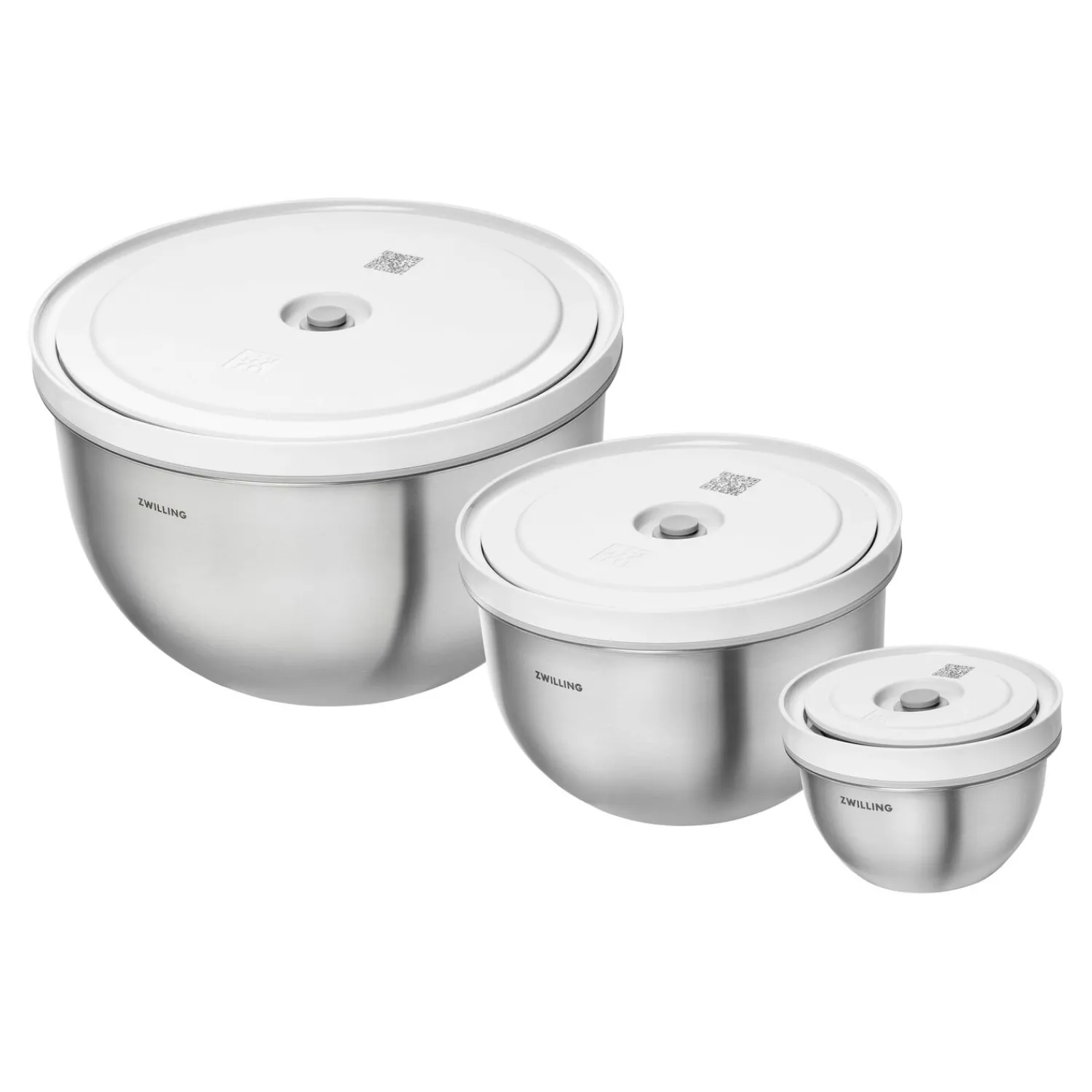 ZWILLING Set de bols sous vide S/M/L / 6-pcs, Acier inoxydable, Blanc argenté Online