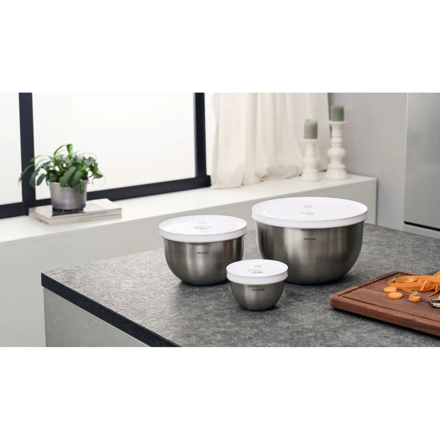 ZWILLING Set de bols sous vide S/M/L / 6-pcs, Acier inoxydable, Blanc argenté Online
