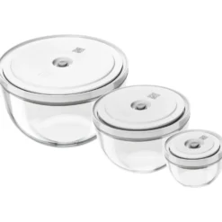 ZWILLING Set de bols sous vide S/M/L / 6-pcs, Verre, transparent-blanc Sale