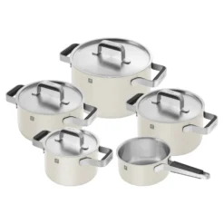 ZWILLING Set de casseroles et poêles, 5-pcs, Inox 18/10 Blanc ivoire Sale