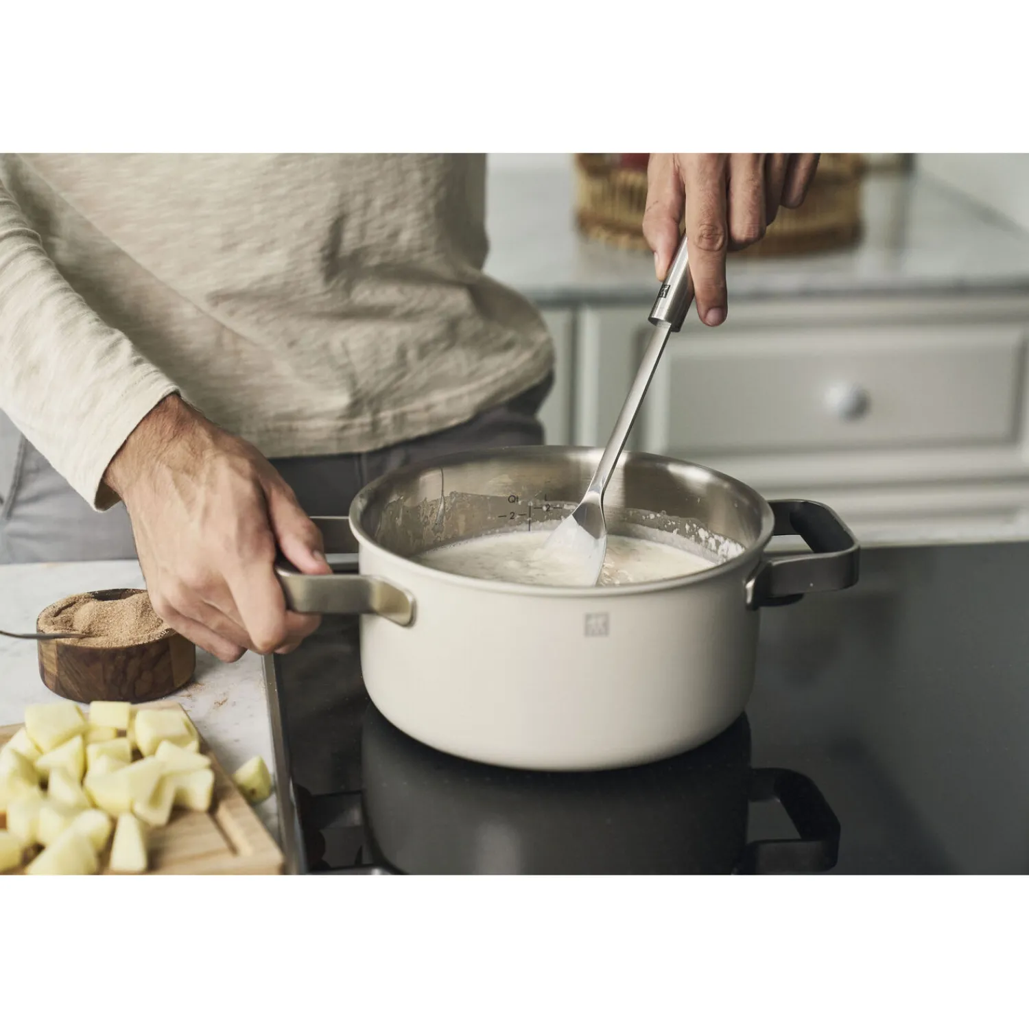 ZWILLING Set de casseroles et poêles, 5-pcs, Inox 18/10 Blanc ivoire Sale