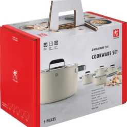 ZWILLING Set de casseroles et poêles, 5-pcs, Inox 18/10 Blanc ivoire Sale