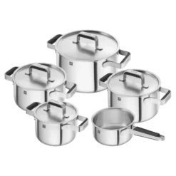 ZWILLING Set de casseroles et poêles, 5-pcs, Inox 18/10 Argent Online