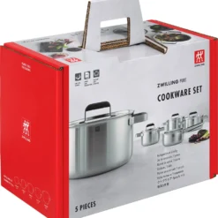 ZWILLING Set de casseroles et poêles, 5-pcs, Inox 18/10 Argent Online
