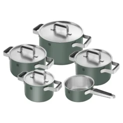 ZWILLING Set de casseroles et poêles, 5-pcs, Inox 18/10 Vert