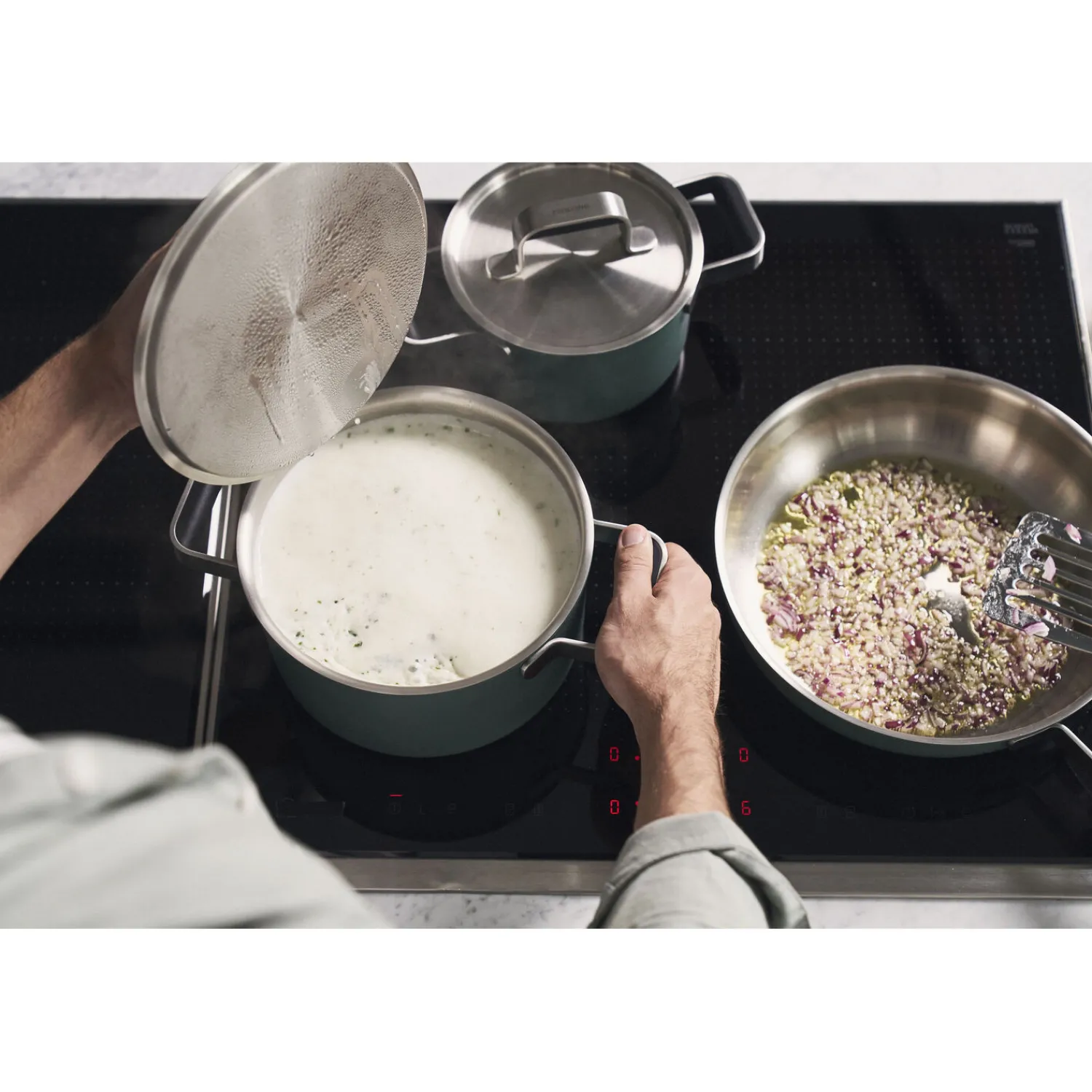 ZWILLING Set de casseroles et poêles, 5-pcs, Inox 18/10 Vert