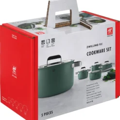 ZWILLING Set de casseroles et poêles, 5-pcs, Inox 18/10 Vert
